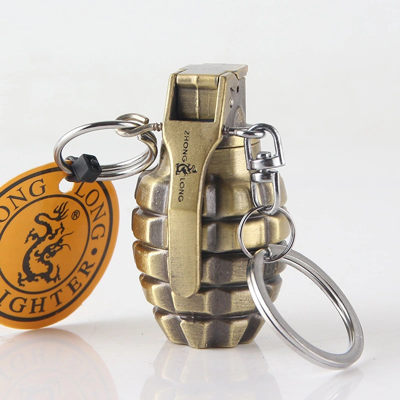 Metal Portable Grenade Modeling Inflatable Grinding Wheel Open Flame Lighter