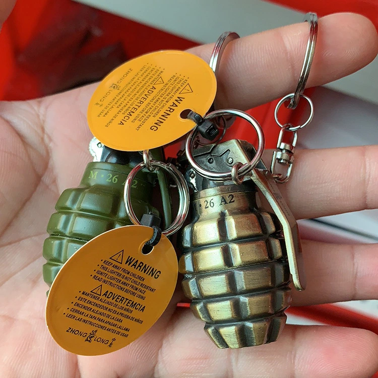 Metal Portable Grenade Modeling Inflatable Grinding Wheel Open Flame Lighter