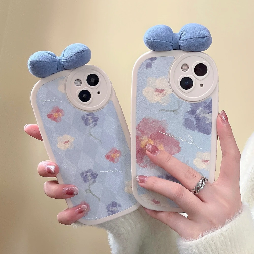 Apple Case Blue Bow Flowers Suitable For IPhone