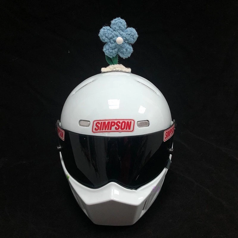 Motorcycle Helmet Decorated With Swinging Sunward Flowers