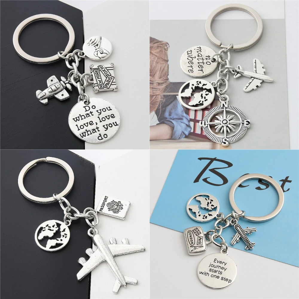 Fashion Travel Scenery Suitcase Key Chain