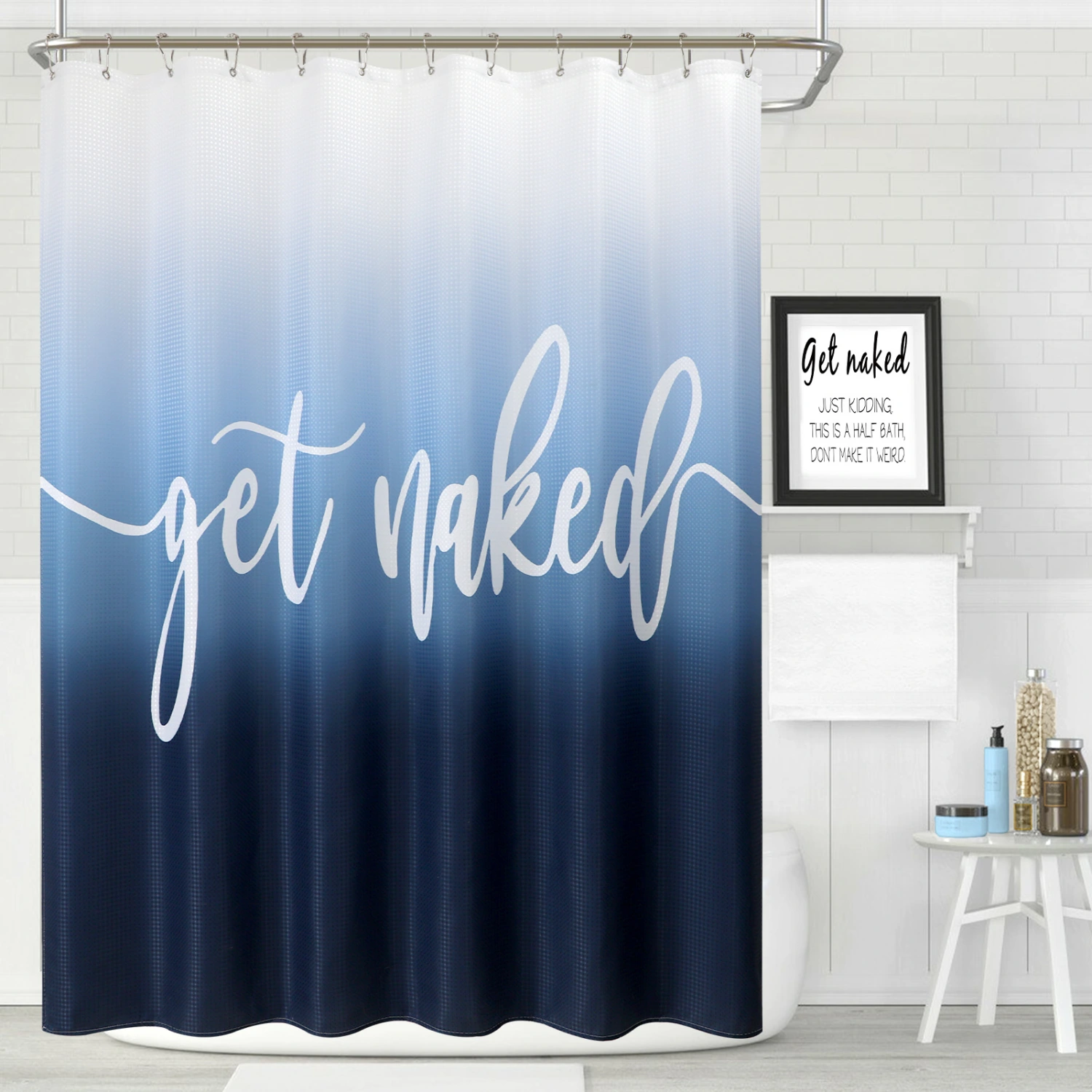 Household Fashion Letter Waterproof Shower Curtain