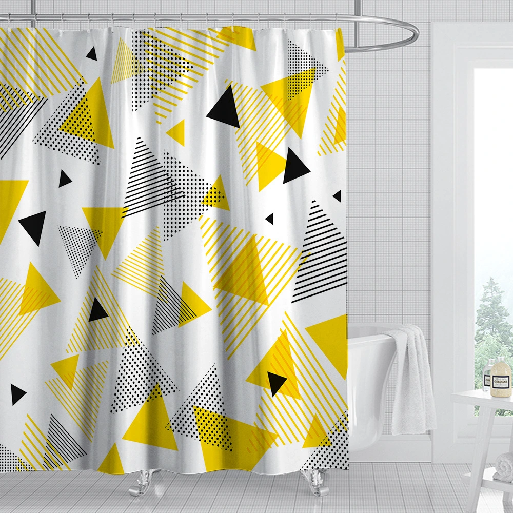 Household Digital Perforated Printing Bathroom Curtain