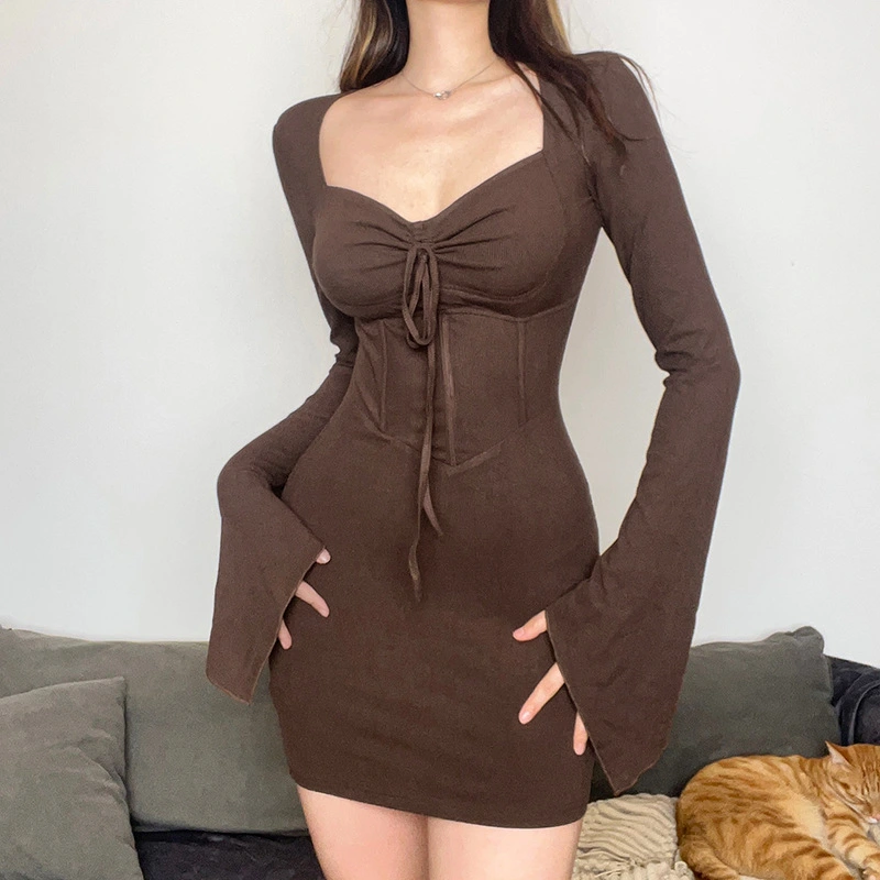Girls' Fashion Slim Wrap Hip Dress