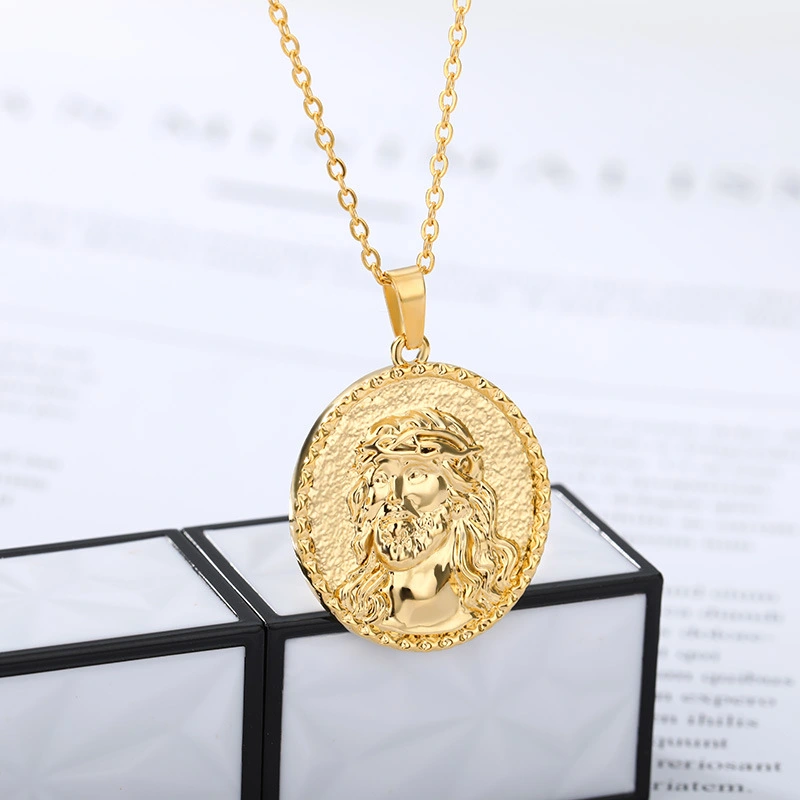 Round Coin Pendant Necklace Portrait Pendant Exquisite Necklace