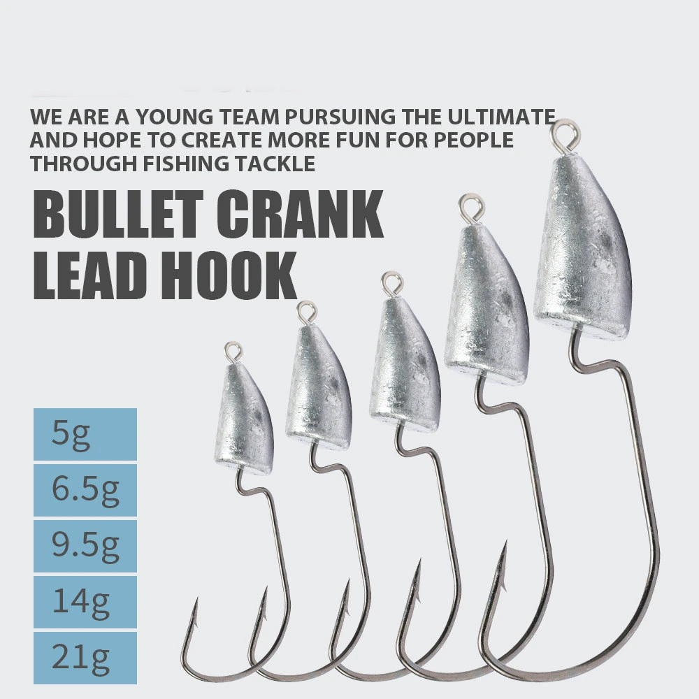 Lead Head Crank With Barbed Carbon Steel Roadkill Hook