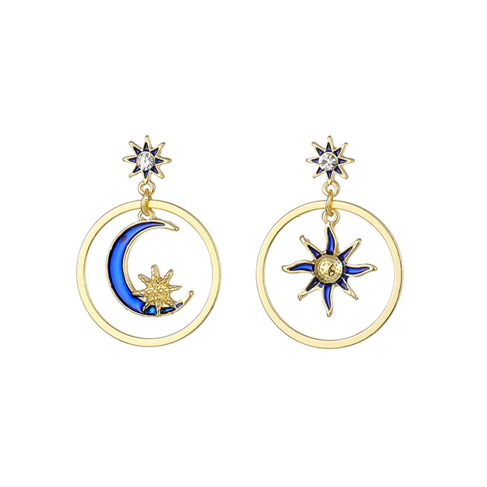 Diamond-encrusted Drip Oil Alloy Pendant Earrings Trend Accessories