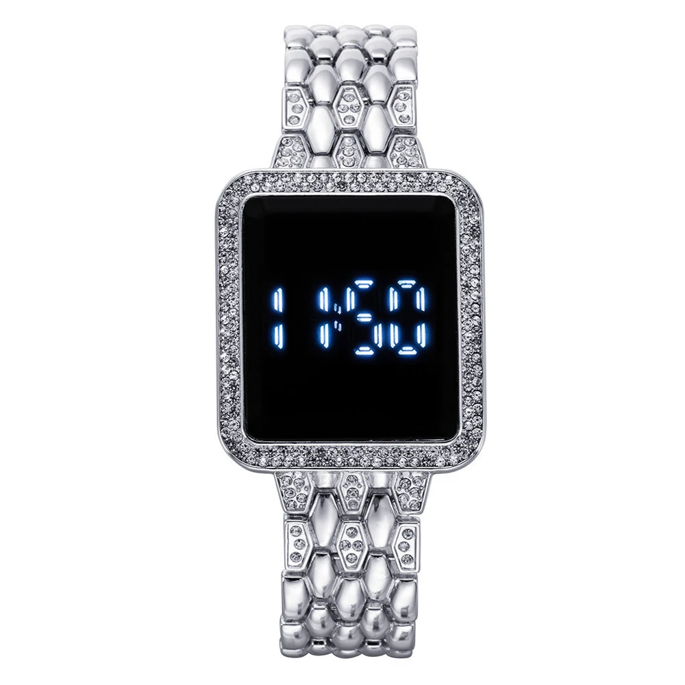 Steel Belt LED Square Foreign Trade Fashion Electronic Watch