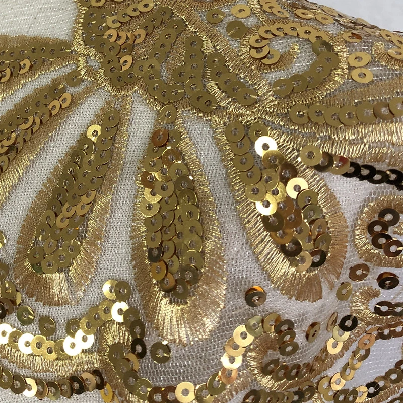 Gold Glitter Embroidery Cloth Stick Dance Clothes Decorative Accessories Patch Hand Stitched