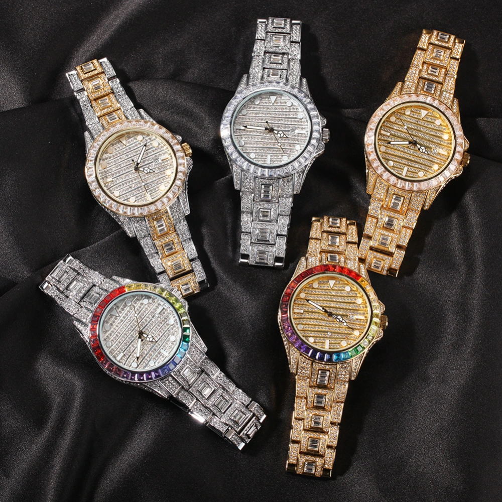 New Color Diamond Butterfly Double Button Quartz Watch