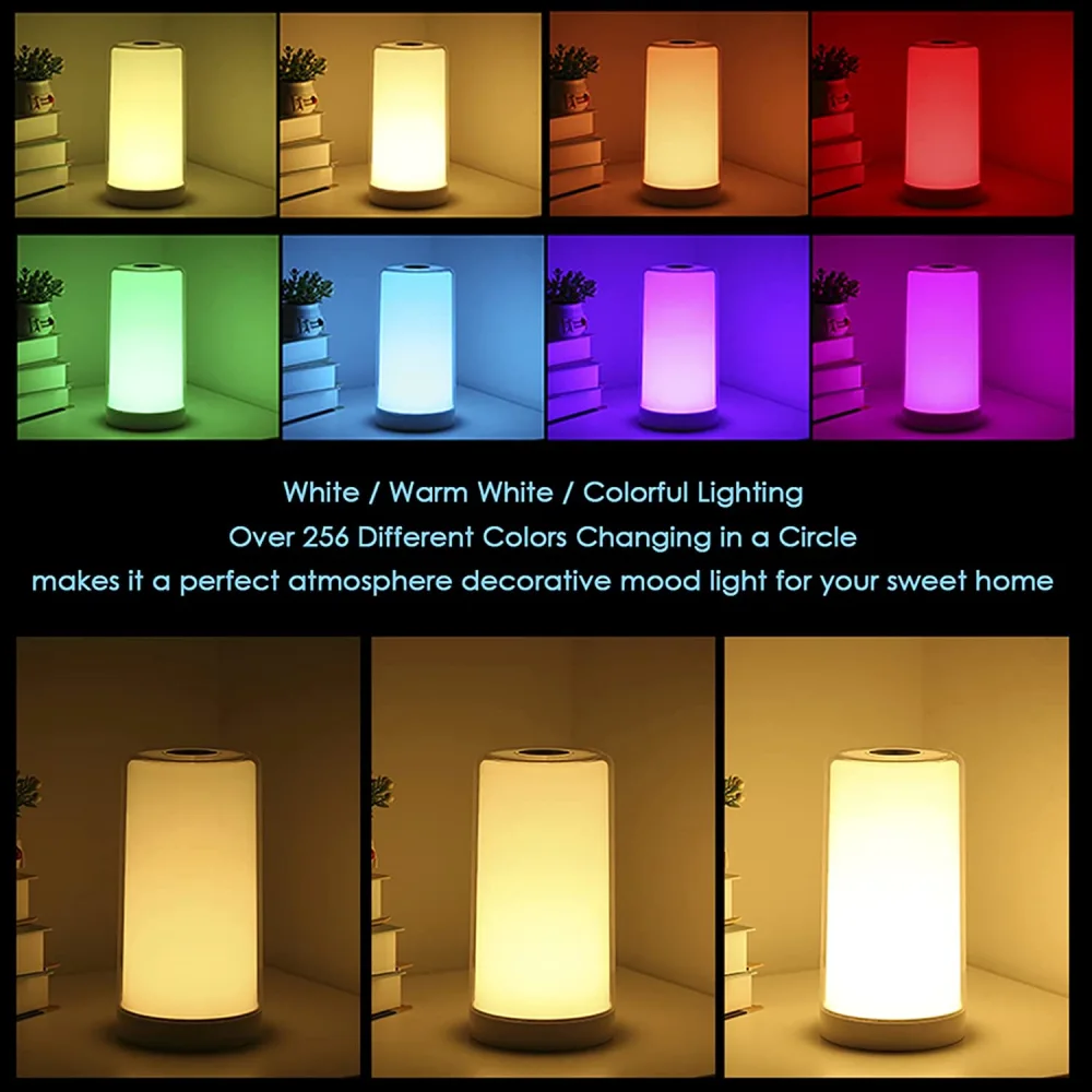 Smart Table Lamp Touch Sensing Atmosphere Lamp Color Light Dimming Led Small Night Light