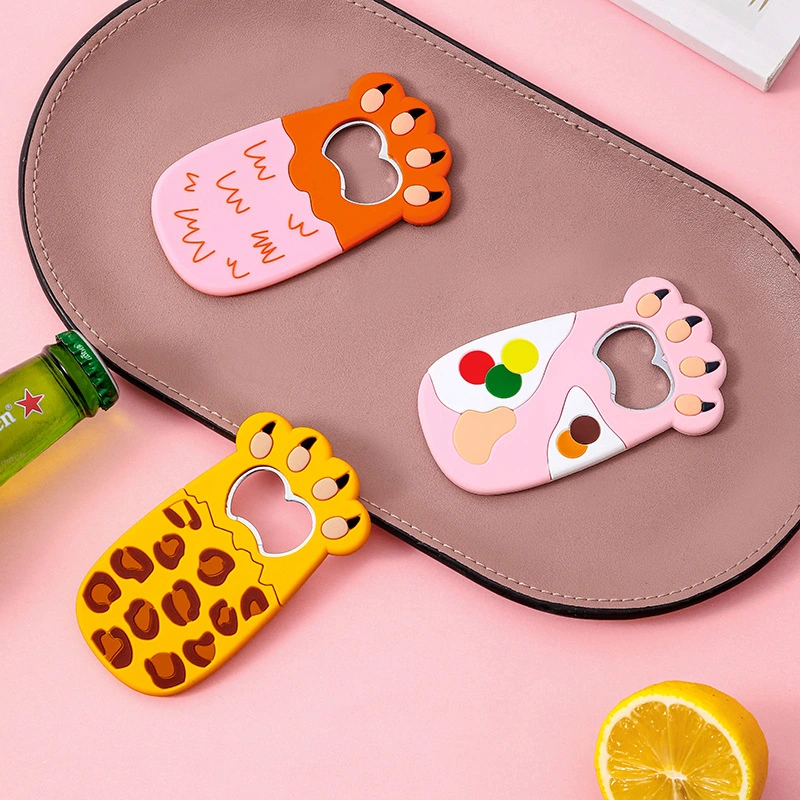 Cartoon Doll Magnetic Suction Paw Beer Opener Soft Plastic PVC Screwdriver Refrigerator Sticker