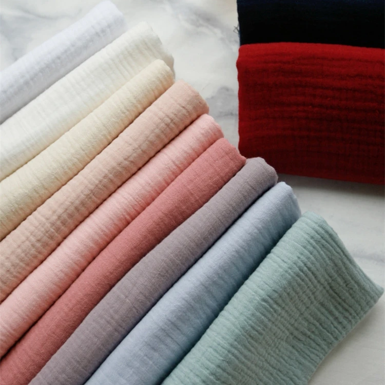 Pure Color Crepe Double Layer Cotton Fabric