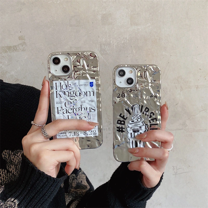 Electroplated Tinfoil Pleated Shape Phone Case Protector