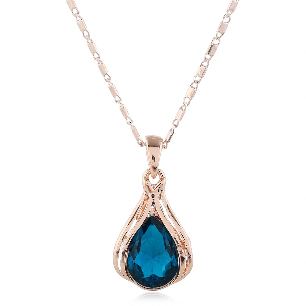 Alloy Water Drop Necklace Earring Jewelry Set