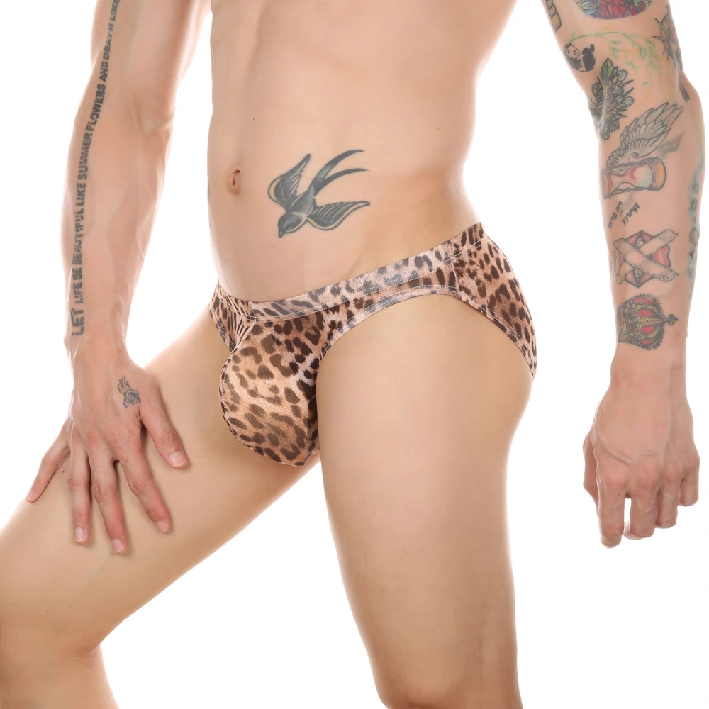 Men's Leopard Print Mesh Briefs