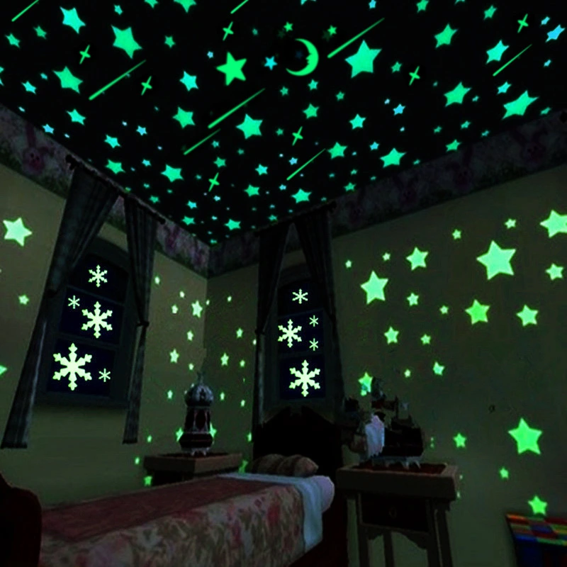 Luminous Paste Fluorescent Star Moon Three-dimensional Wall Paste