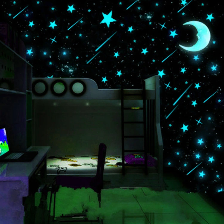 Luminous Paste Fluorescent Star Moon Three-dimensional Wall Paste