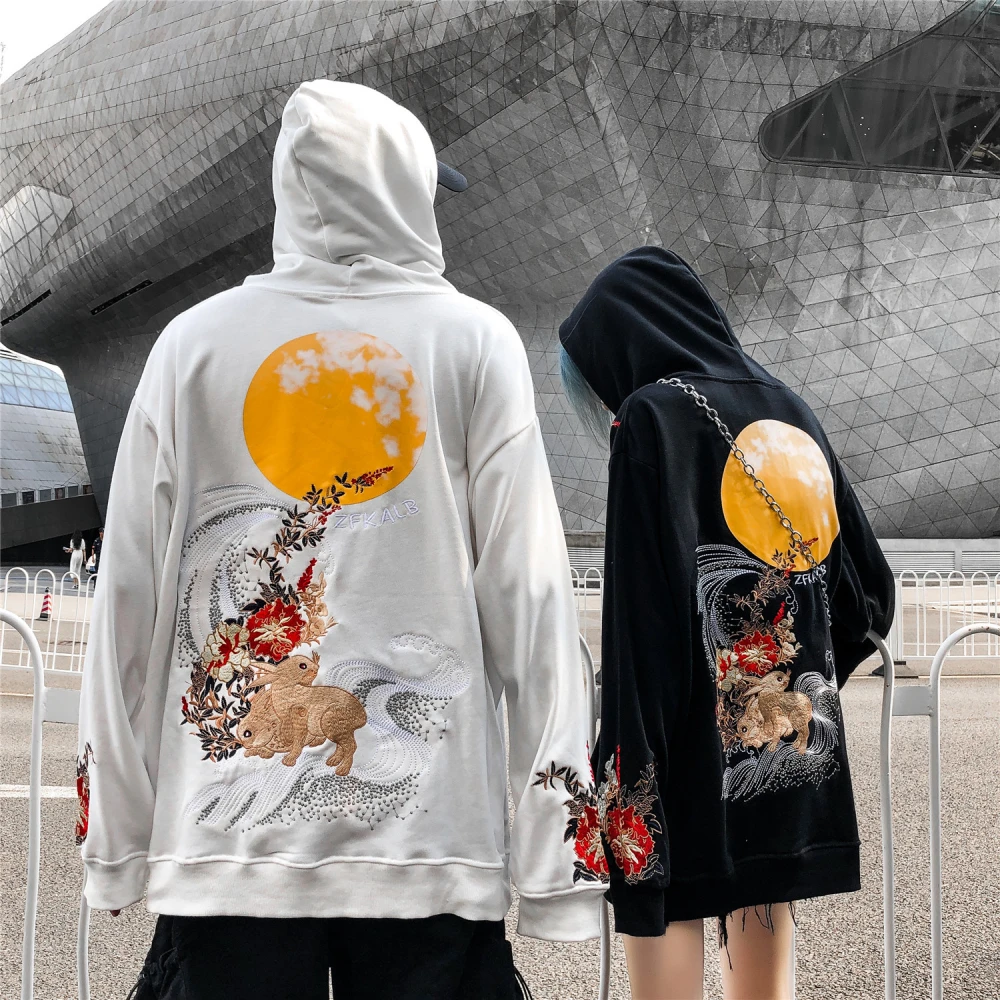 Embroidered couple hoodie