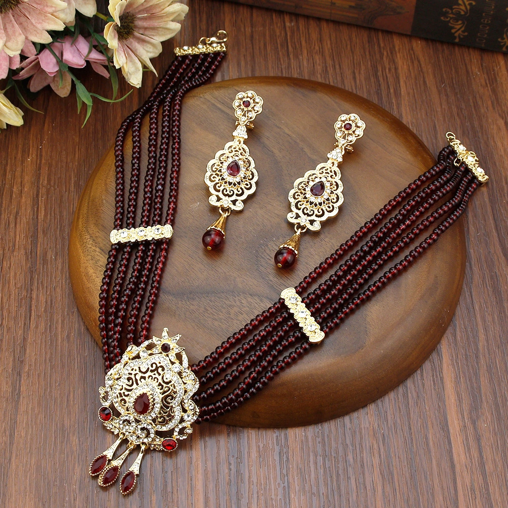 Morocco Bridal Wedding Necklace Jewelry Set