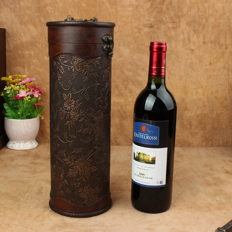 Packaging Wine Cylinder Wine Wooden