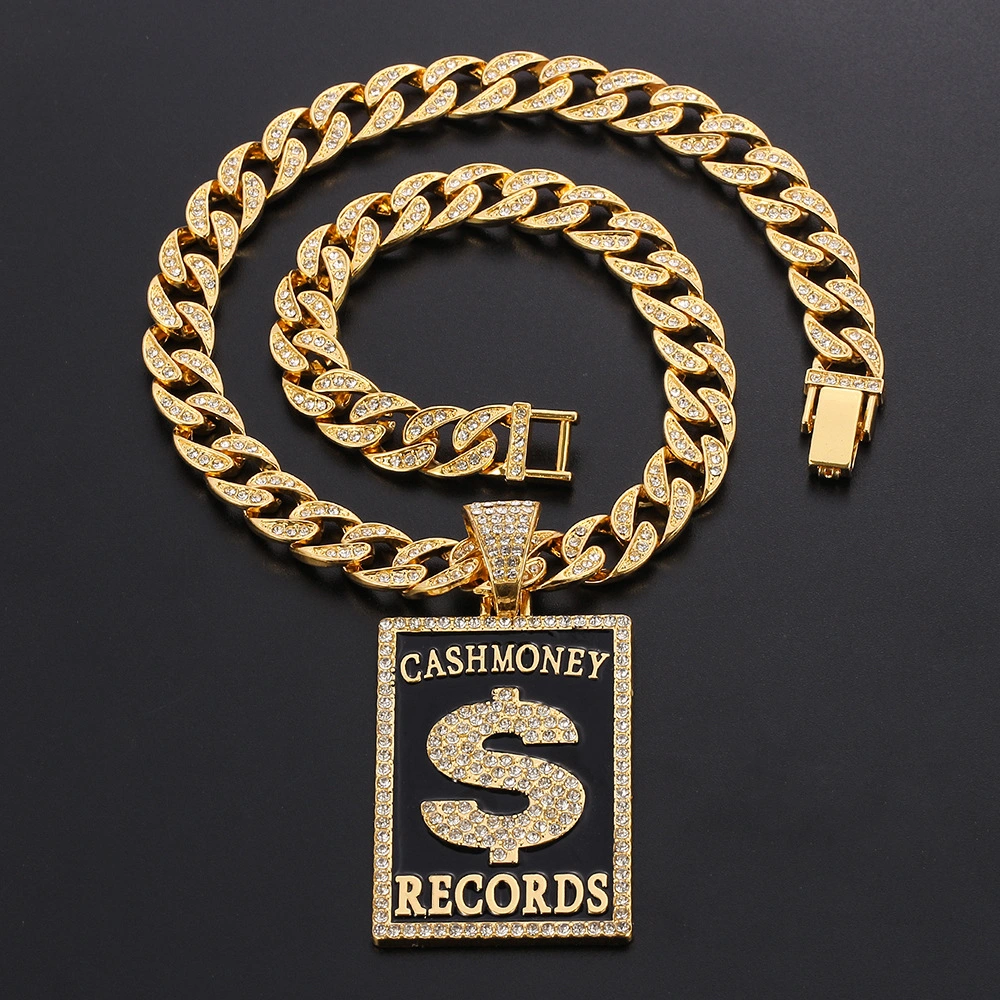 Men's Personality Hip-hop Style Army Cuban Chain Long Sweater Chain