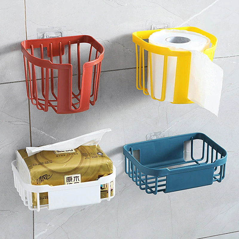 Wall-mounted Non-perforated Toilet Paper Shelf