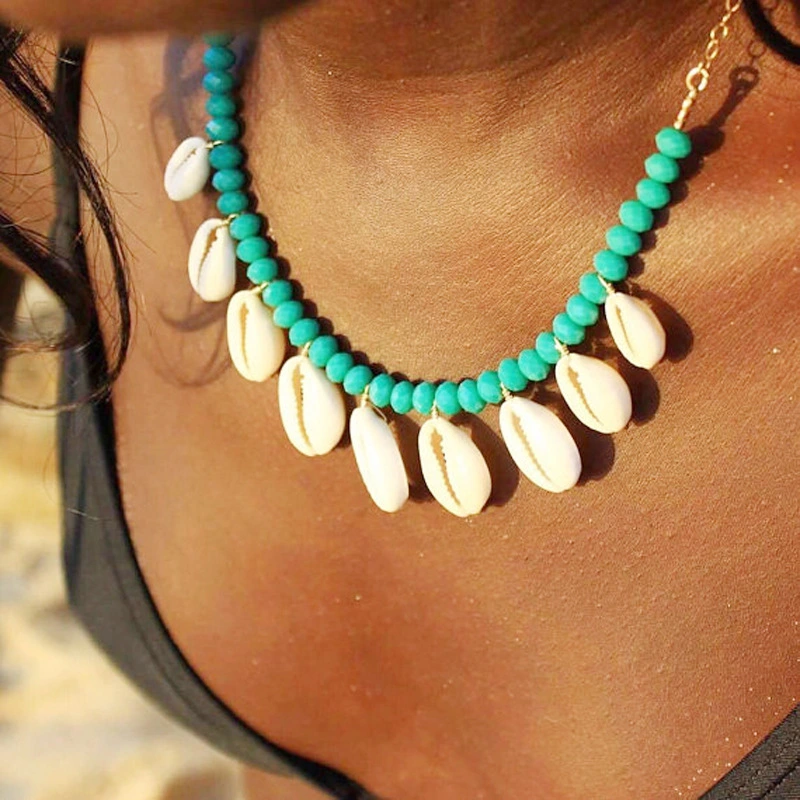 Bohemian Shell Neck Chain Turquoise Shell Pendant