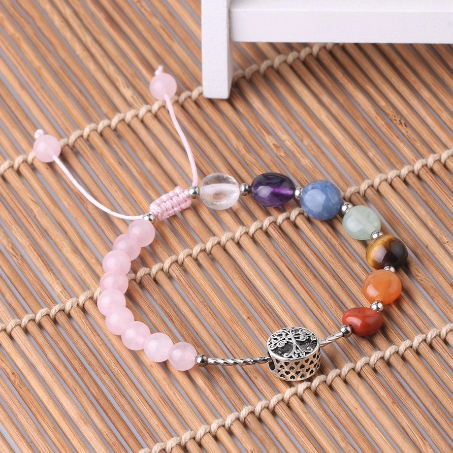 Natural Stone Colorful Crystal Braided Women's Amethyst Bracelet Hand String