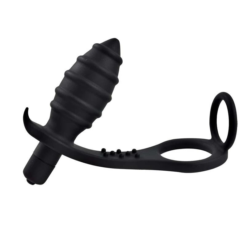 Butt Plug Black Silicone Vibration, Massager G-spot Anus For Men