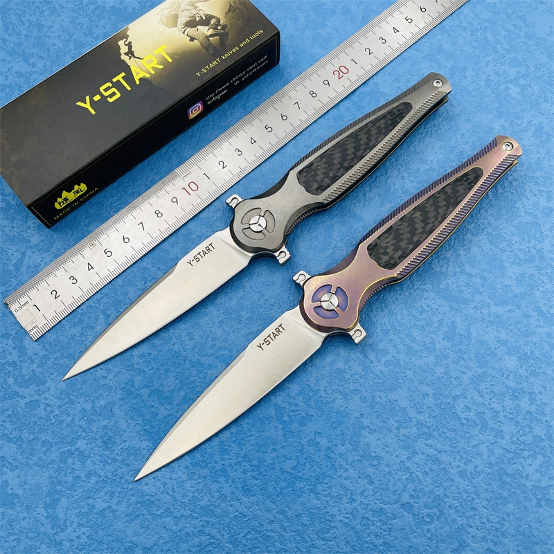 Folding Knife Titanium Handle Outdoor Camping