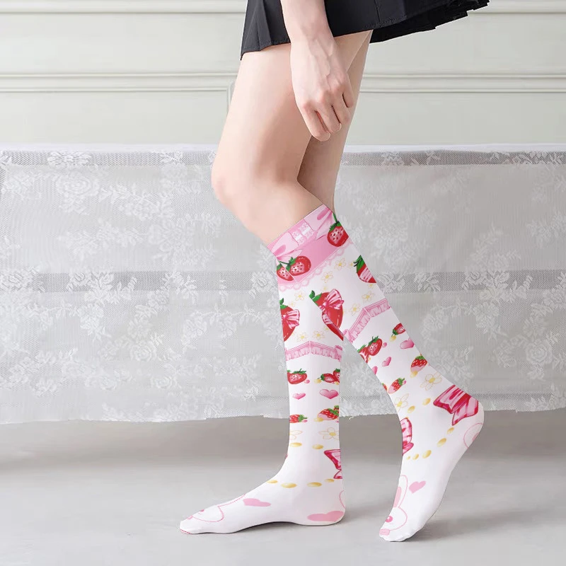 Women's Fashion Simple Print Knee-high Socks