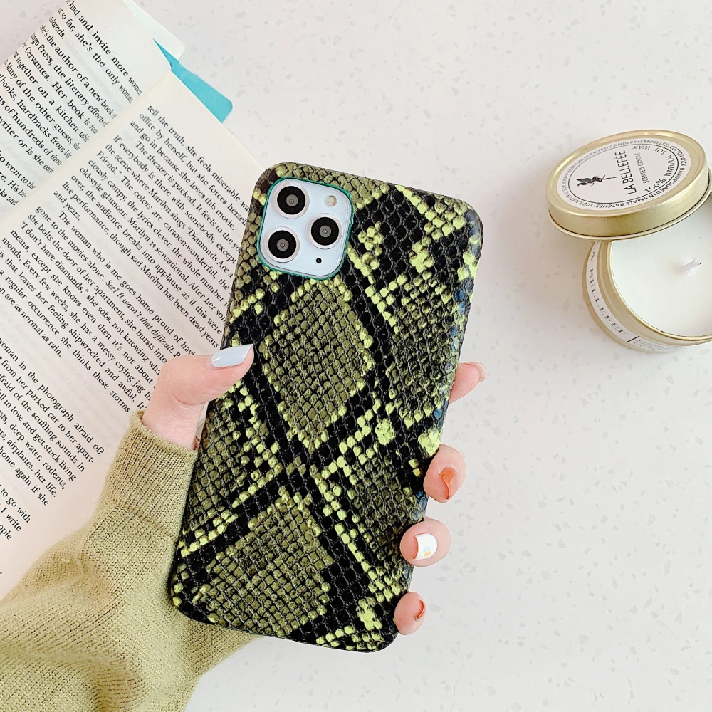 Snakeskin Pattern Genuine Leather Phone Case