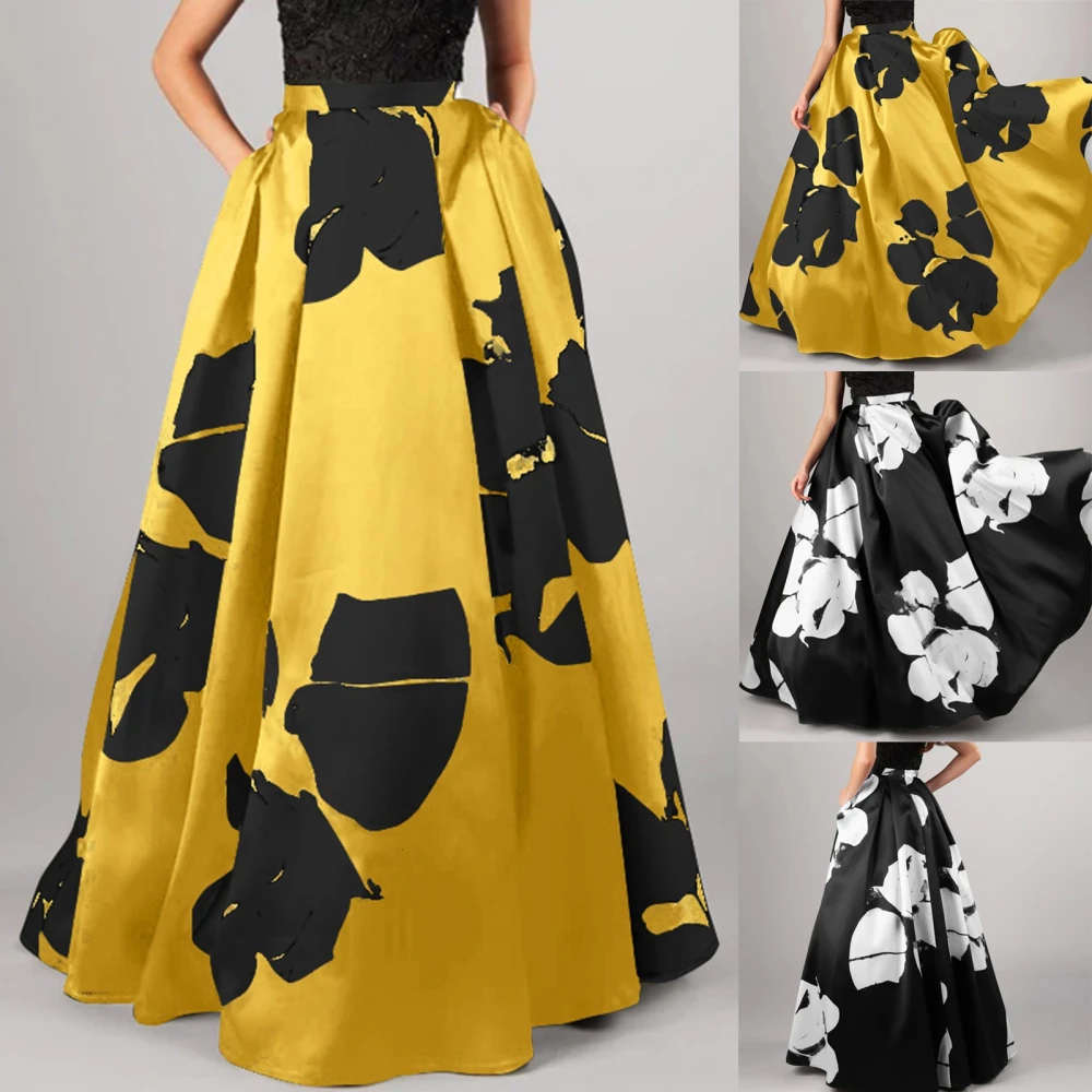 Women's Boho Floral Loose High Waist Dress