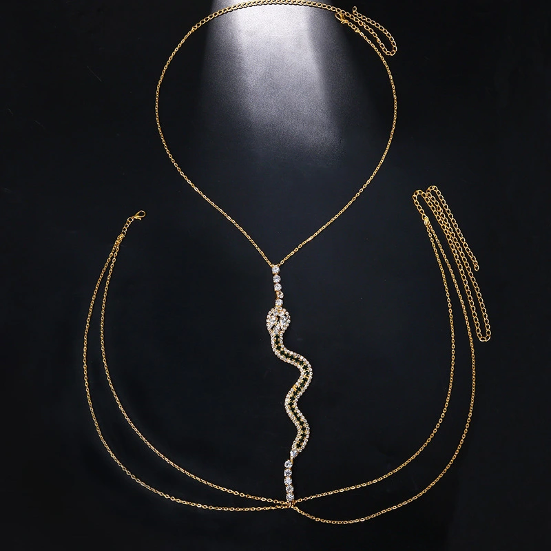 Snake Diamond Chest Chain Female Shiny