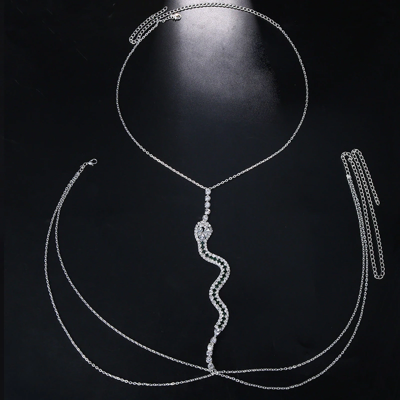 Snake Diamond Chest Chain Female Shiny