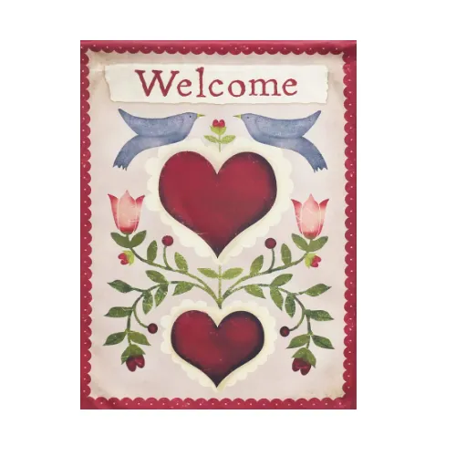 Welcome Dove Heart Love Valentine Garden Flag 12X18 Inch Funny Garden Flag Cute Garden Flag Porch Flag