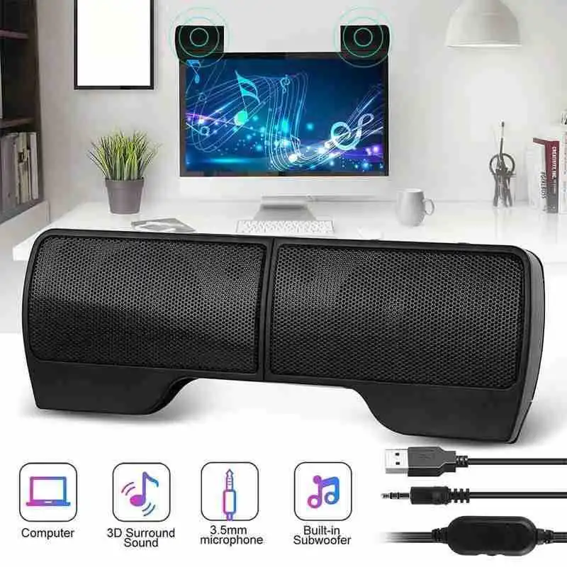 USB Clip Screen Mini Desktop Portable 2 Stereo