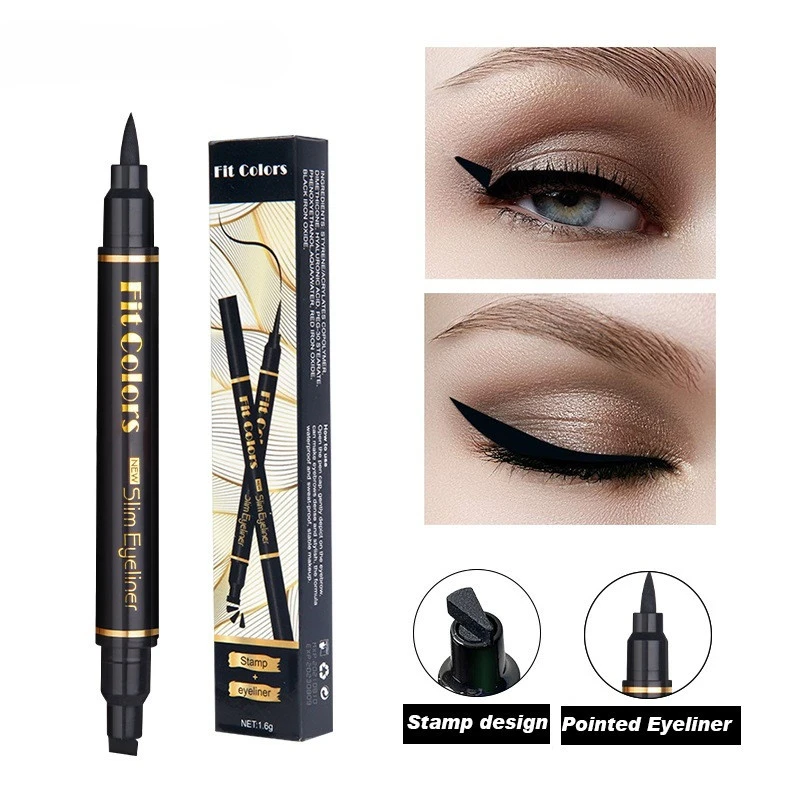 Double-ended Triangular Winged Seal Waterproof And Sweatproof Eyeliner