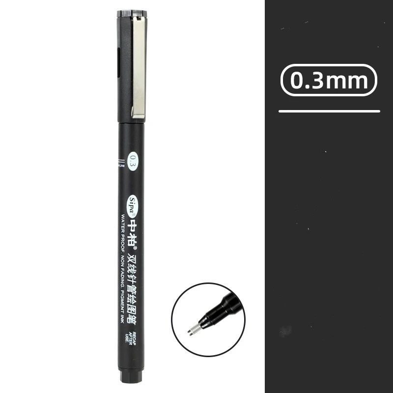 Needle Pen Drawing Color Student Use Set Waterproof Black Comic Tracing Hook