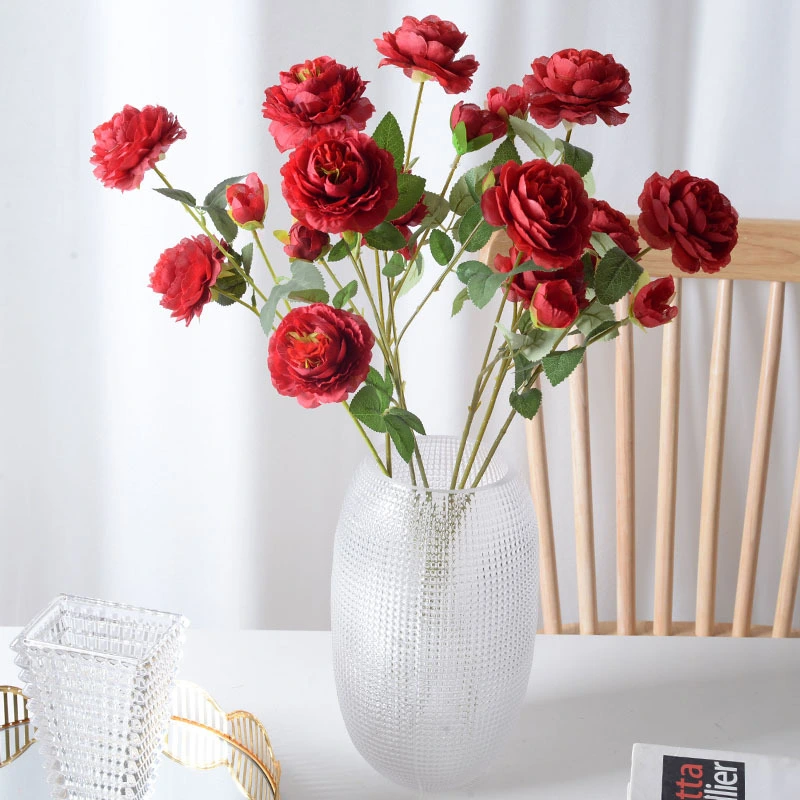 Home Fashion Simple Peony Table Decoration Silk Flowers