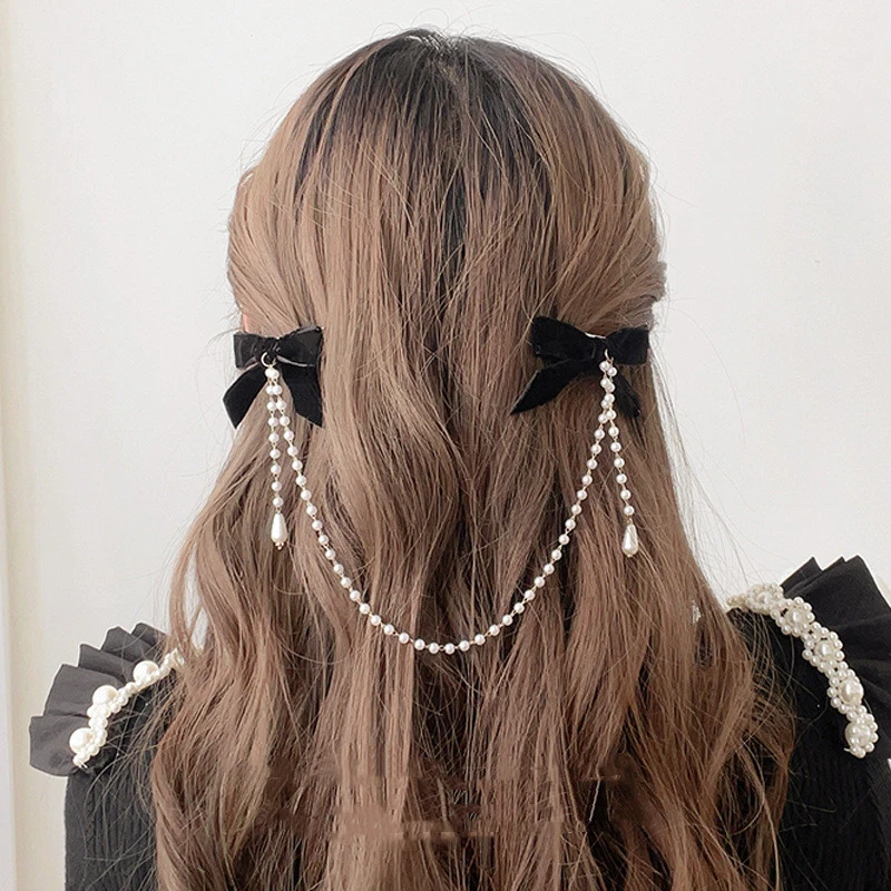 Pearl Tassel Small Fragrant Wind Side Clip Hair Clip Headdress Female