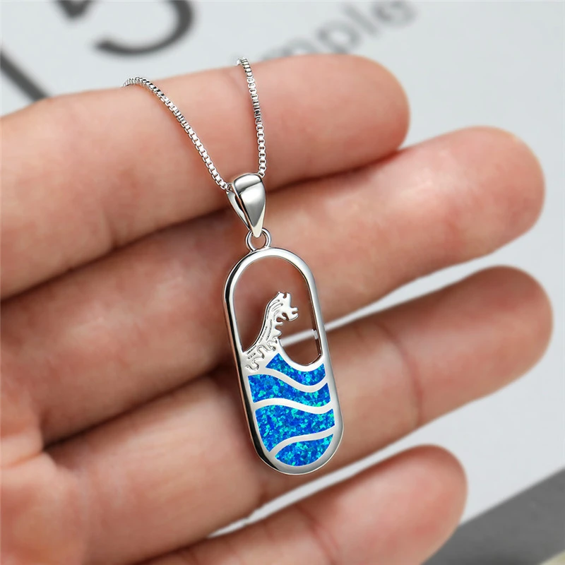 European And American Accessories Aubao Wave Pendant Necklace Is Simple