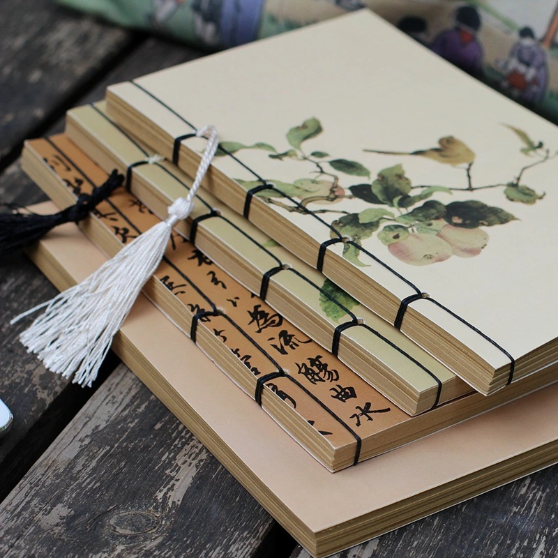 Chinese Style Retro Famous Painting Thread-bound Tassel Notebooks