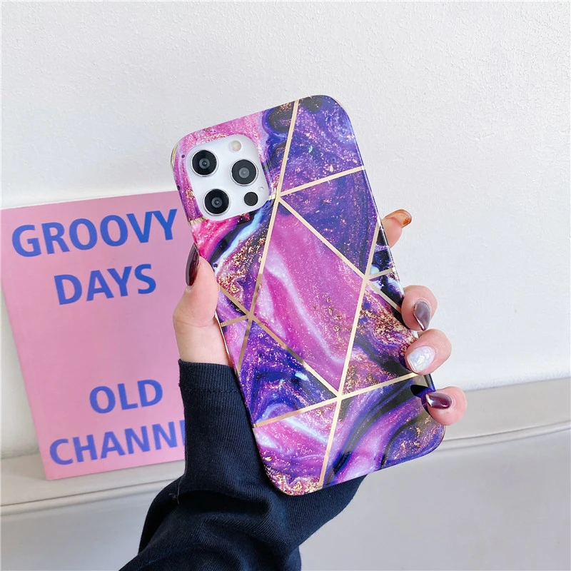 Electroplated Marble Pattern Phone Case