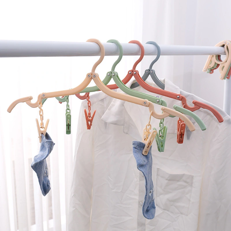 Home Travel Portable Folding Non-slip Coat Rack With Clip