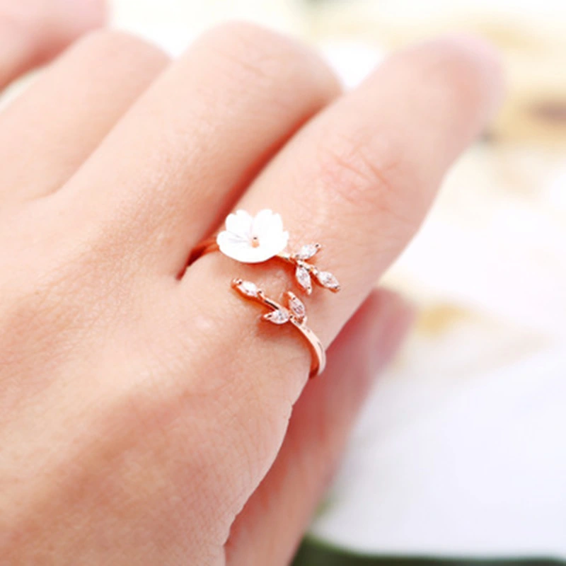 Accessories Branch Flower Open Ring Simple