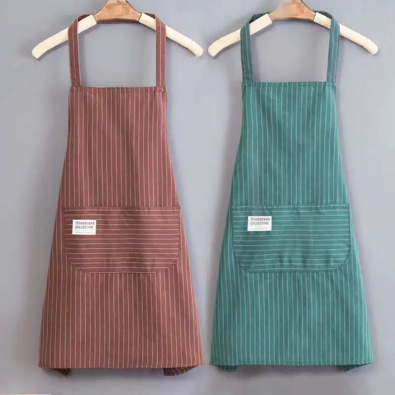 Kitchen Neck Striped Breathable Sleeveless Apron