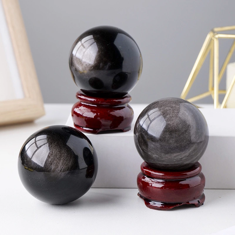 Natural Obsidian Ball Ornaments