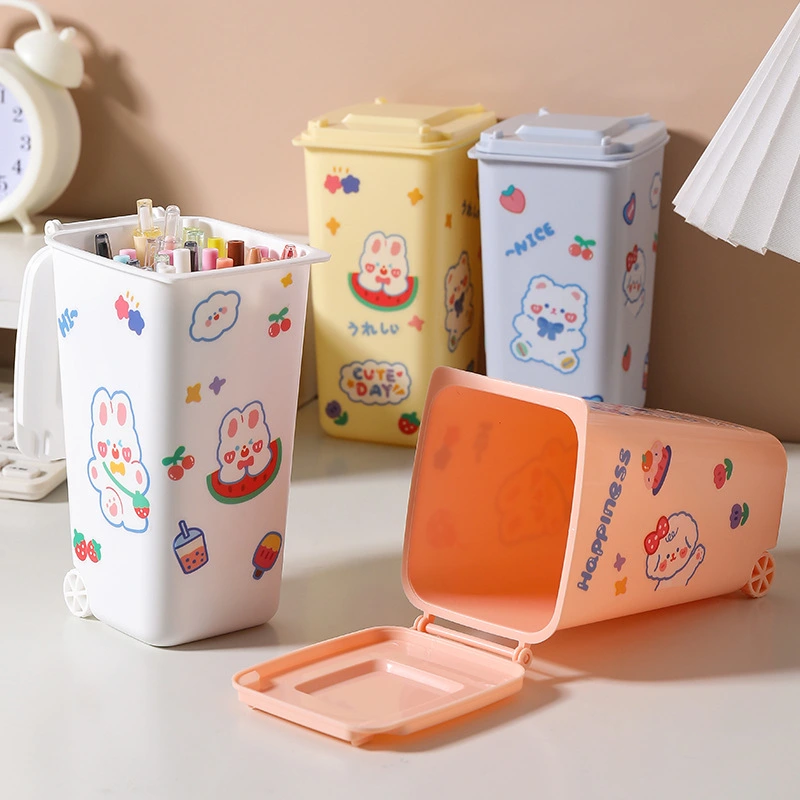 Desktop Small Trash Can Pen Holder Cute Cartoon